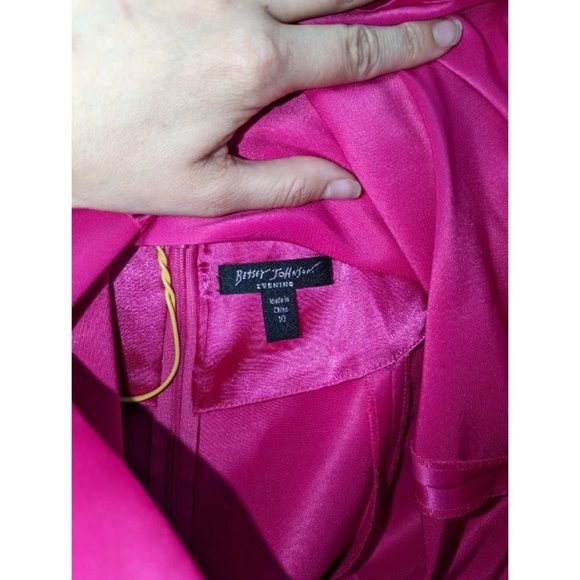 Betsey Johnson Evening Hot Pink Sz 10 Open Back Mini Prom Dress - Picture 7 of 9